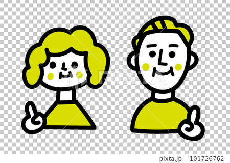 Senior male and female simple characters 101726762