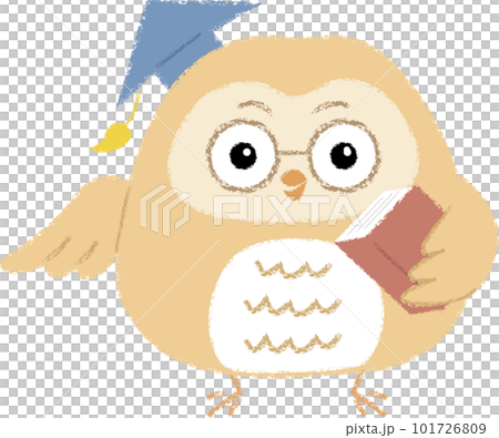 クレヨンタッチのフクロウ博士のイラスト素材 [101726809] - PIXTA