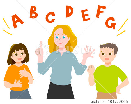 子供の英会話教室　白人の女性教師 101727066