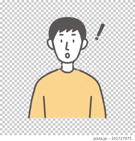 Illustration of a young man who noticed something Illustration of a young man who noticed something 101727075