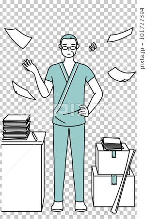 厭倦雜亂工作的中老年男性住院患者 101727394