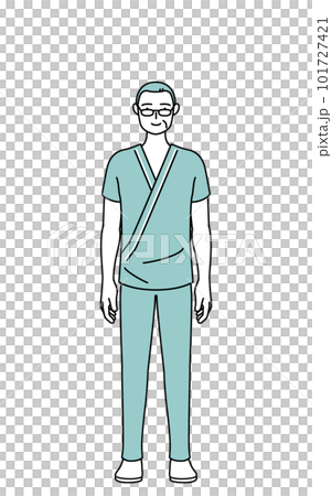 面向前方微笑的中年/老年男性住院患者 面向前方微笑的中年/老年男性住院患者 101727421