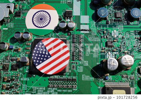 米とインド、半導体サプライチェーン強靭化のイメージ写真 101728256