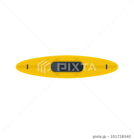 Yellow kayak icon. Flat illustration of yellow kayak vector icon for web isolated on white Yellow kayak icon. Flat illustration of yellow kayak vector icon for web isolated on white 101728340