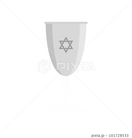 Silver judaism cup icon. Flat illustration of silver judaism cup vector icon for web isolated on white 101728533