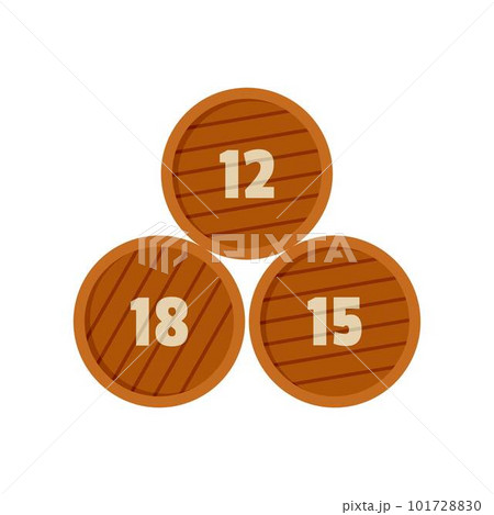 Group of wooden barrel icon. Flat illustration of group of wooden barrel vector icon for web isolated on white Group of wooden barrel icon. Flat illustration of group of wooden barrel vector icon for web isolated on white 101728830