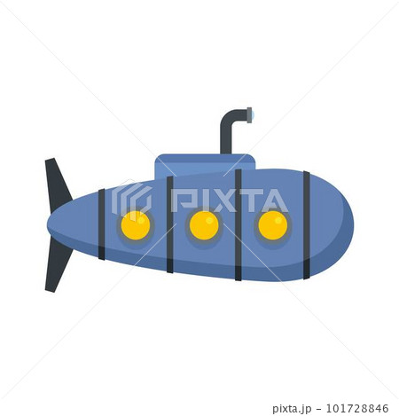 Nautical submarine icon. Flat illustration of nautical submarine vector icon for web isolated on white 101728846