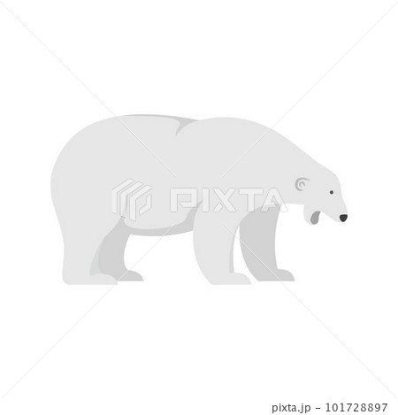 Sleepy polar bear icon. Flat illustration of sleepy polar bear vector icon for web isolated on white 101728897