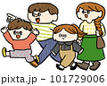 お出かけする家族のイラスト 101729006