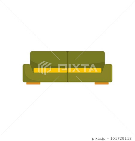 Green modern sofa icon. Flat illustration of green modern sofa vector icon for web isolated on white 101729118
