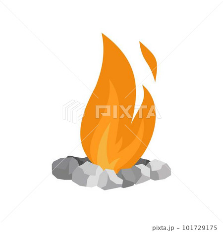 Fire in stones icon. Flat illustration of fire in stones vector icon for web isolated on white 101729175