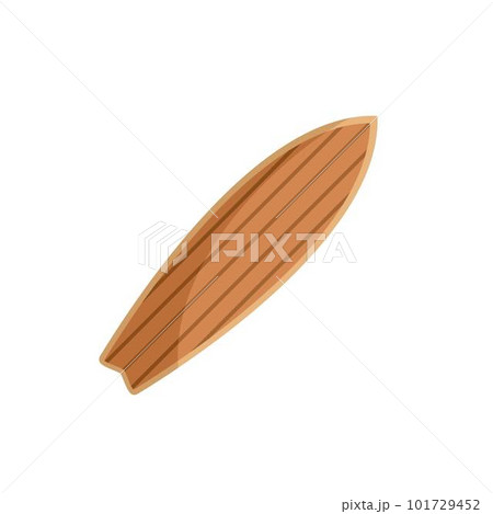 Retro wood surfboard icon. Flat illustration of retro wood surfboard vector icon for web isolated on white 101729452