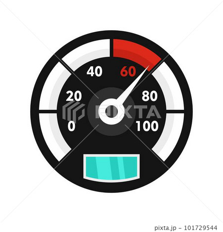 Motor bike speedometer icon. Flat illustration of motor bike speedometer vector icon for web isolated on white Motor bike speedometer icon. Flat illustration of motor bike speedometer vector icon for web isolated on white 101729544