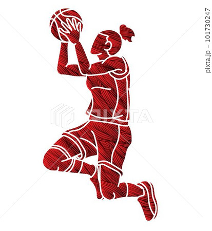 Basketball Sport Female Player Action Cartoon Graphic Vector Basketball Sport Female Player Action Cartoon Graphic Vector 101730247