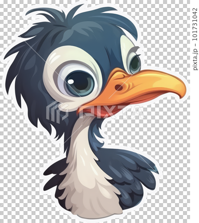 Funny and cute bird transparency sticker, Marabou Stork. Funny and cute bird transparency sticker, Marabou Stork. 101731042