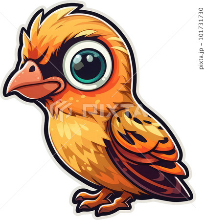 Funny and cute bird transparency sticker, Golden Pheasant. 101731730
