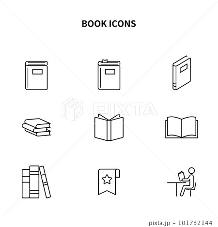 シンプルアイコンセット｜本・読書・学習・勉強 101732144