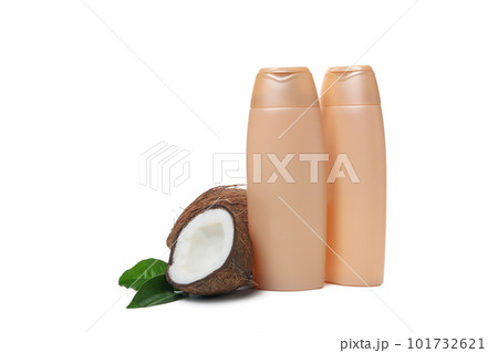 Natural cosmetic concept - coconut cosmetic, isolated on white background Natural cosmetic concept - coconut cosmetic, isolated on white background 101732621