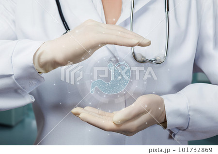 Concept of protection of the patient stomach. 101732869