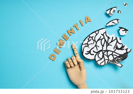 Dementia and parkinson's disease, ADHD, composition for head disease theme, space for text 101733123