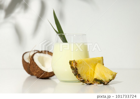 Fresh summer cocktail - Pina colada, fresh summer drink concept Fresh summer cocktail - Pina colada, fresh summer drink concept 101733724