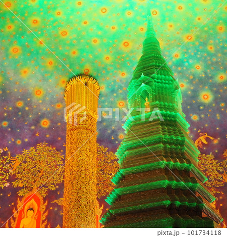 タイ バンコク ワット・パクナム エメラルド寺院 タイ バンコク ワット・パクナム エメラルド寺院 101734118