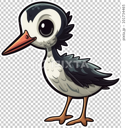 Funny and cute bird transparency sticker, Black-necked Stilt. Funny and cute bird transparency sticker, Black-necked Stilt. 101734465