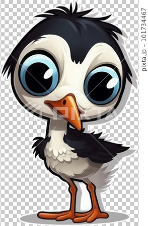 Funny and cute bird transparency sticker, Black-necked Stilt. Funny and cute bird transparency sticker, Black-necked Stilt. 101734467
