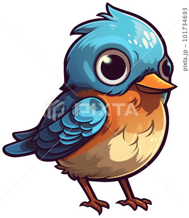 Funny and cute bird transparency sticker, Eastern Bluebird. Funny and cute bird transparency sticker, Eastern Bluebird. 101734693