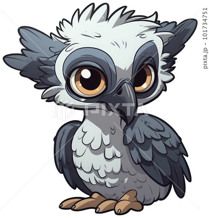 Funny and cute bird transparency sticker, Harpy Eagle. 101734751