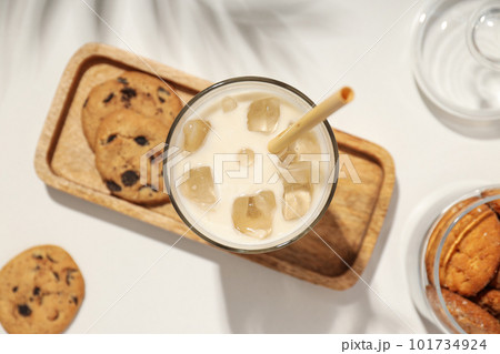 Cold drink for refreshing - ice coffee. Fresh summer drink Cold drink for refreshing - ice coffee. Fresh summer drink 101734924
