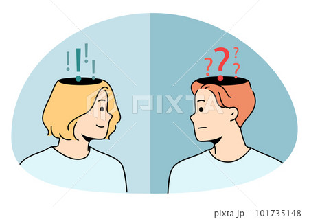 Doubt asking and declaiming concept. 101735148