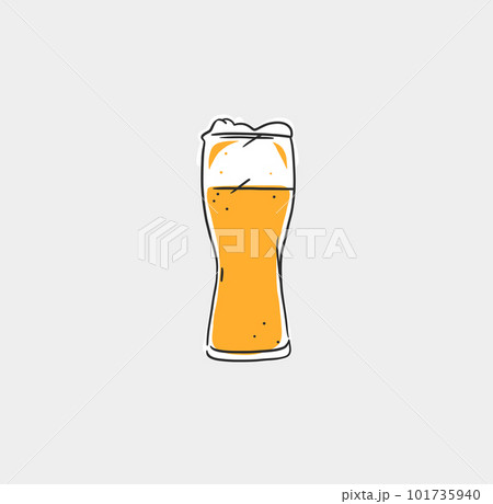 Hand drawn vector abstract graphic line illustration with glass beer mug with froth isolated .Vector outline beer illustration sketch drawing. Vector beer glass isolated icon element design concept. Hand drawn vector abstract graphic line illustration with glass beer mug with froth isolated .Vector outline beer illustration sketch drawing. Vector beer glass isolated icon element design concept. 101735940