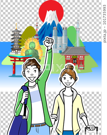 一對夫婦參觀日本的旅遊景點 101735993