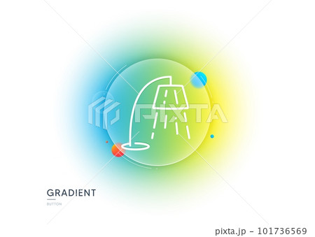 Stand lamp line icon. Gradient blur button with glassmorphism. Floor light sign. Interior illuminate symbol. Transparent glass design. Stand lamp line icon. Vector Stand lamp line icon. Gradient blur button with glassmorphism. Floor light sign. Interior illuminate symbol. Transparent glass design. Stand lamp line icon. Vector 101736569