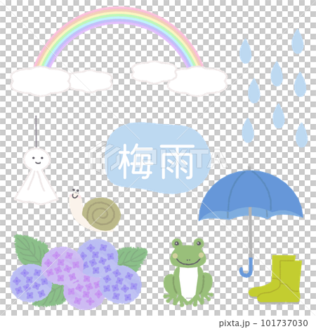 梅雨のイラストのセット 101737030