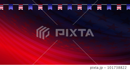 Abstract background with stars, America flag silhouette, isolated garland Abstract background with stars, America flag silhouette, isolated garland 101738822