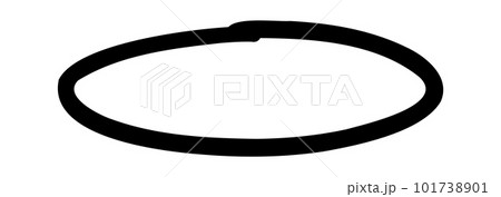 Oval hand drawn shapes. Doodle highlighter handwritten circle. Vector rough stroke illustration 101738901
