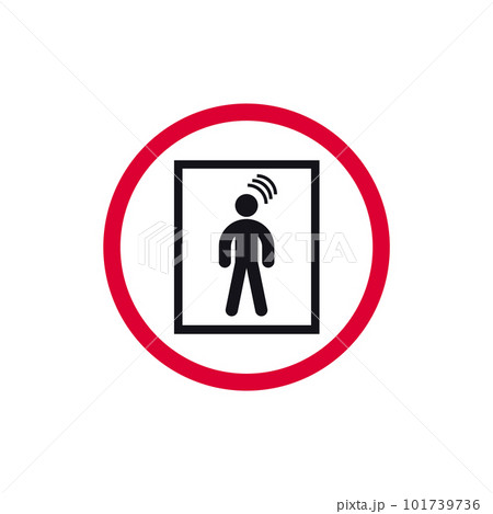 Carefully glass door prohibited sign, forbidden modern round sticker, vector illustration 101739736