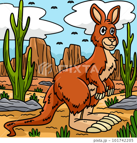 Kangaroo Animal Colored Cartoon Illustration Kangaroo Animal Colored Cartoon Illustration 101742205