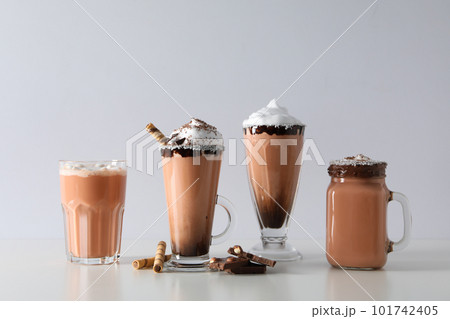 Tasty fresh summer dessert - delicious chocolate milkshake 101742405