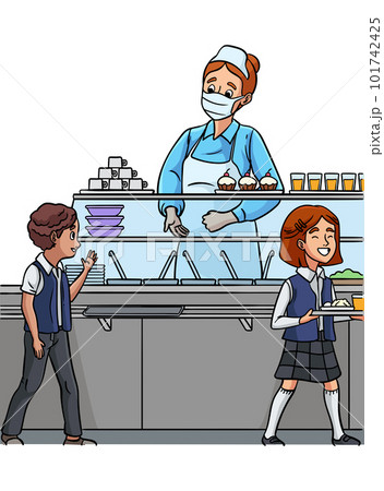Lunch Lady Cartoon Colored Clipart Illustration 101742425