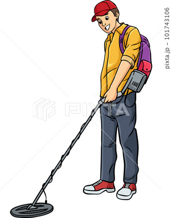 Metal Detectorist Cartoon Colored Clipart Metal Detectorist Cartoon Colored Clipart 101743106