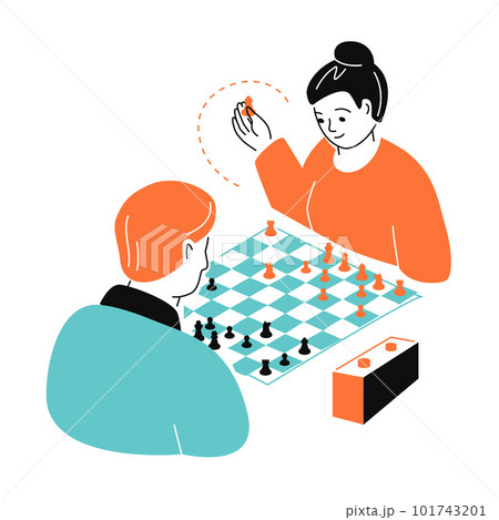 Chess game - colorful flat design style illustration 101743201