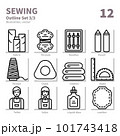 Sewing icons set, Detailed Outline, vector and illustration set 3 101743418