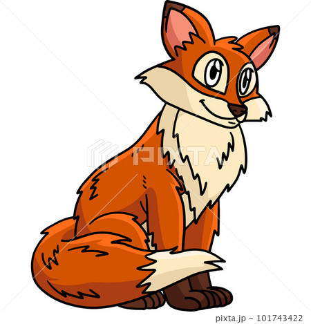 Fox Cartoon Colored Clipart Illustration 101743422