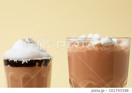 Tasty fresh summer dessert - delicious chocolate milkshake Tasty fresh summer dessert - delicious chocolate milkshake 101743586
