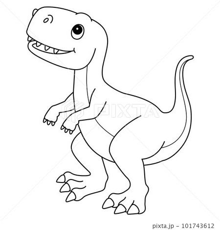 Tyrannosaurus Isolated Coloring Page for Kids 101743612