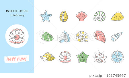 Seashells icons set. Pixel perfect editable stroke linear vector collection of seashells, cockleshell, conch, scallop, clamshell, oyster shell, cowrie, periwinkle, abalone. Isolated outline icons. Seashells icons set. Pixel perfect editable stroke linear vector collection of seashells, cockleshell, conch, scallop, clamshell, oyster shell, cowrie, periwinkle, abalone. Isolated outline icons. 101743667
