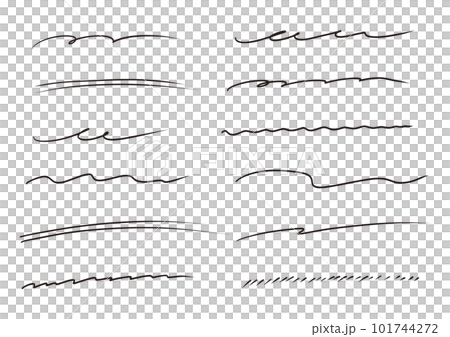 手書きのラインセット 101744272